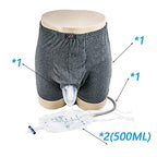 MHKGIOA Male Urinal - Wearable Men's Urinal with Elastic Waistband & Two 500ml Urine Collection Bag - Reusable Urine Collector(Random Color) (M)