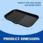 SafBbcue Grill & Griddle Plate for Ninja Woodfire Pro Connect XL Ninja OG951 OG850 OG952 Grill Accessories, XSKGRIDLXL Flat Top 2-in-1 Plate for Ninja Woodfire OG800/900 Series, Non-Stick Griddle Pan