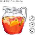 Amazing Abby - Vively Grand - Plastic Pitcher (96 oz, 3 Quart), Clear Water Pitcher with Lid, Fridge Jug, BPA-Free, Shatter-Proof, Great for Iced Tea, Sangria, Lemonade, Juice, Milk, and More
