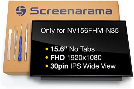 SCREENARAMA New Screen Replacement for NV156FHM-N35, FHD 1920x1080, IPS, Glossy, LCD LED Display with Tools