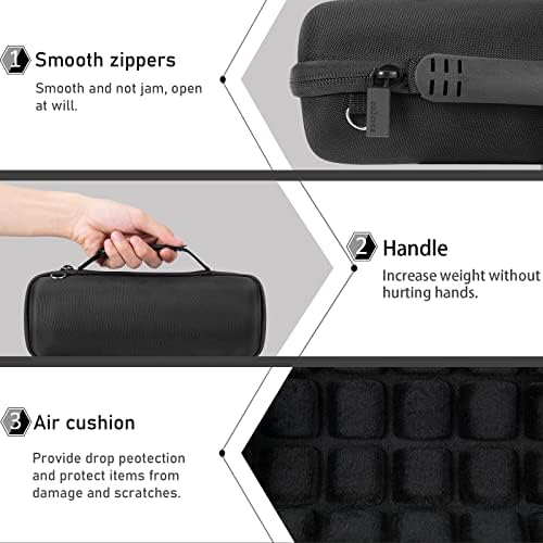 co2CREA Hard Travel Case Replacement for JBL Flip 6 FLIP 5 Waterproof Portable Bluetooth Speaker (Black Case + Inside Black)