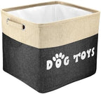 PET ARTIST Large Dog Toy Basket Bin - Rectangular Storage Box Chest Organizer for Dog Toys,Dog Coats,Dog Clothing,Dog Apparel & Accessories, Black, 15"x13"x12"
