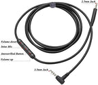 Replacement Aux Extension Cable Cord Wire,for Bose QuietComfort QC25 QC35 Sound Link SoundTrue On Ear Headphones with in Line Mic Volume Control (Black)