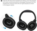TOZO HT2 Hybrid Active Noise Cancelling Headphones, Wireless Over Ear Bluetooth Headphones, HT2 Replacement Ear Pads Black