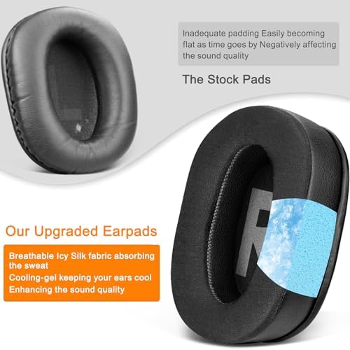 SOULWIT Cooling Gel Earpads Cushions Replacement for Logitech G Pro, G Pro X, G Prox 2, G Pro X SE Headphones, Ear Pads with Noise Isolation Foam, Added Thickness - Black
