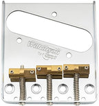 Wilkinson WTB Brass Compensated 3-Saddle Guitar Telecaster Bridge Assembly for Fender Tele Style Electric Guitar Replacement Parts, Chrome