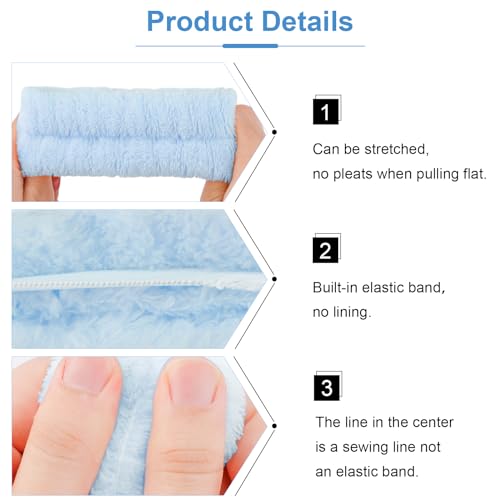 VELSCRUN 6 Pack Spa Headbands - Makeup, Face Wash, Skincare Hair Accessories With Blue Sponge Bow Tie Wristbands, Women's Gift Set
