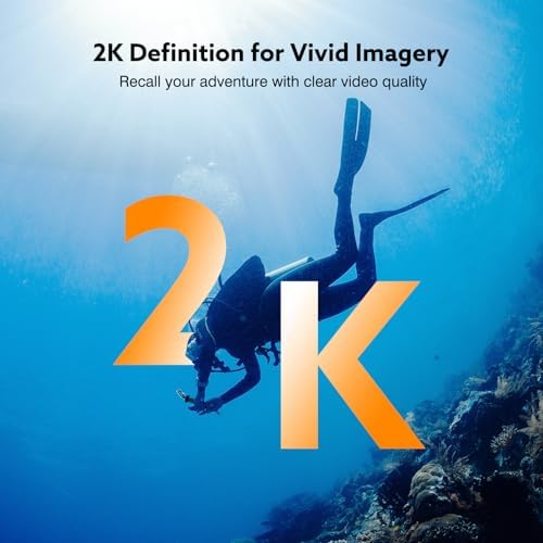 Z10 2K Action Camera, 128GB Wearable Sports Camera with Waterproof Case, Magnetic Clip, and Quick-Mount Accessories, Small Body Camera for Cycling, Diving, Travel, and Outdoor Adventures
