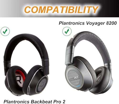 Voyager 8200 Ear Pads Replacement EarPads Ear Cushion Compatible with Plantronics Voyager 8200 UC/Plantronics Backbeat Pro2 Headphone High Density Memory Foam
