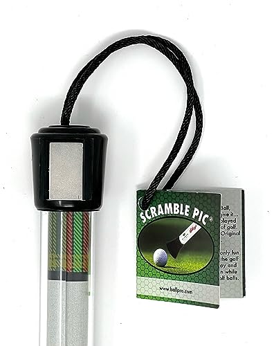 No Worry Sports Original Scramble Pic Golf Ball Retriever with Suction Cup End and Magnetic Cart Fastener