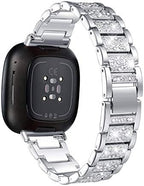 Bling Bands Compatible with fitbit Sense 2/Sense/Versa 4/Versa 3, Women Replacement Wristbands Dressy Luxurious Bracelet for Ladies