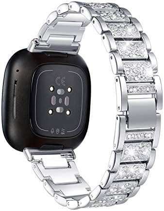Bling Bands Compatible with fitbit Sense 2/Sense/Versa 4/Versa 3, Women Replacement Wristbands Dressy Luxurious Bracelet for Ladies