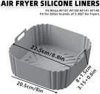 Silicone Air Fryer Liners for Ninja Air Fryer Pro XL AF141 AF140 AF181 AF180,2Pack 8.8inch Square Air Fryer Liners Reusable Basket for Cosori,Chefman,Instant Pot,Other 5-8QT,Air Fryer Accessories