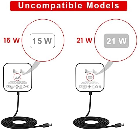 30W Power Adapter Cord Replacement for Echo Show 21, Show 15 2nd, Echo Show 10, Echo Show 8, Echo (4th Gen.), Echo (3rd Gen.) - Wall Charger Plug Long Cable 5ft, Black