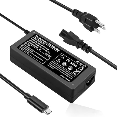 Chromebook Charger 45W Fast USB C Laptop Charger for HP Chrome Lenovo Yoga Thinkpad Acer Dell Latitude Asus Samsung Google Pixel Huawei Matebook Computer Replacement Fits Any Type C Tablets & Phones