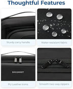 BAGSMART Toiletry Bag for Men, Wide Opening Travel Bag for Toiletries, Dopp Kit Water Resistant Shaving Hygiene Bag for Bathroom Shower, Toiletries Accessories,Travel Essentials (Navy Blue)