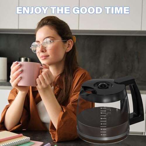 14-CUPS Coffee Maker Glass Carafe Replacement Pot Compatible with Cuisinart Coffee Machine DCC-2200RC, DCC-2200, DCC-3200, DCC-3200P1, DCC-3200FR, DCC-2600, DCC-2800, DCC-1800FR, CBC-7400, CBC-7000PC