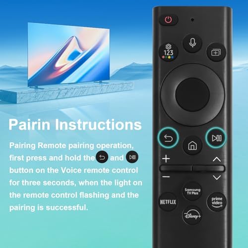 BN59-01385A Solar Voice Remote for Samsung Smart Remote Replacement with Bluetooth Rechargeable Solar Cell Fit for Samsung TV Remote Control for Frame Neo LED Smart Ultra HD TV