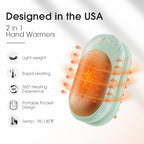 AI Hand Warmers Rechargeable 2 Pack, 6000mAh Electric Hand Warmers, AI Smart Chips 20Hrs Long Safe Heat, Portable Pocket Heater, Gifts for Christmas, Outdoor, Golf, Hunting, Camping Accessories -Green