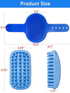 2PCS Dog Bath Brush, Dog Shampoo Brush, Silicone Curry Brush, Pet Scrubber for Short&Long Haired Dogs Cats Massage Comb, Soft Shedding Bathing Washing Brush, Essential Puppy Grooming Accessories