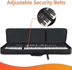 SNIGJAT 76 Key Keyboard Case Soft (Interior: 48.4"x 18"x6.1"), Padded Piano Case with Handle and Adjustable Shoulder Straps, Keyboard Gig Bag with 3 Pockets for Instrument Parts and Accessories