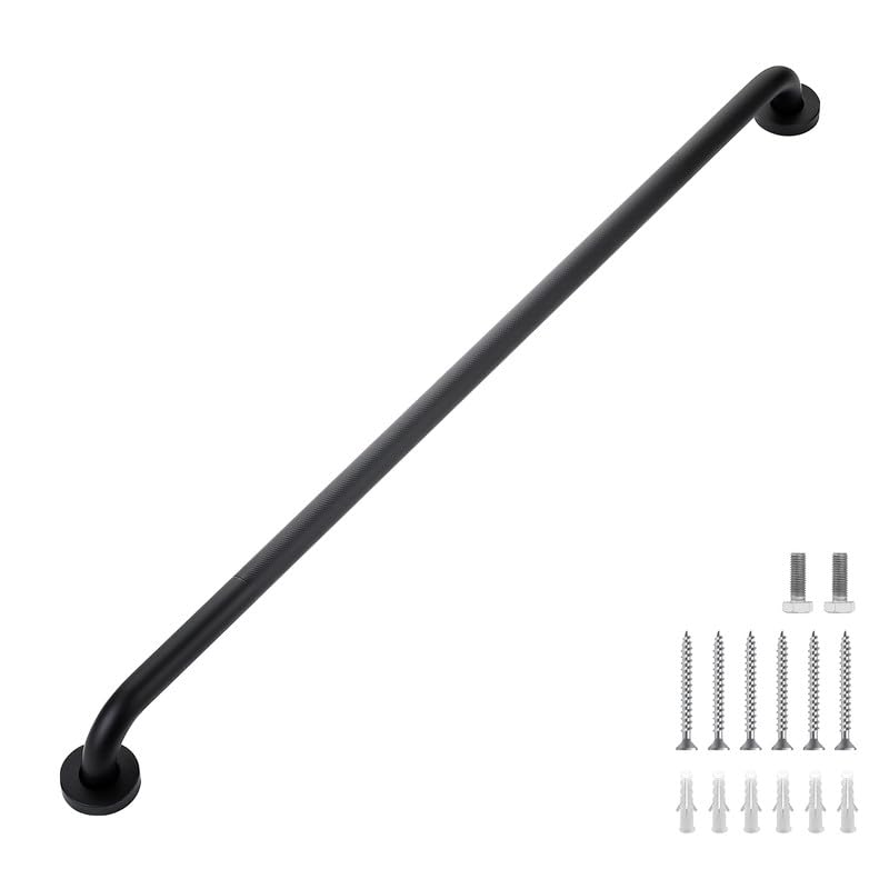 Grab Bars for Shower, 2 Pack 36-Inch Anti Slip Shower Handles for Elderly, Safety Shower Grab Bar, Stainless Steel Handicap Grab Bars for Bathroom (Black 1" Diameter)