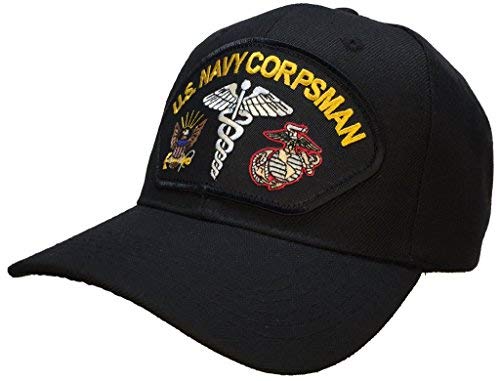 USNAVYSUBVET Corpsman Hat Navy Marine Corps FMF Black w/Free Sticker
