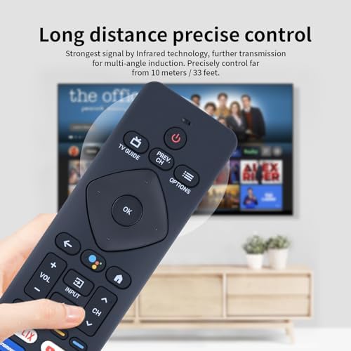 PZL New Voice RF439A-V06 RF439AV06 URMT26CND001 Replacement Remote Control for Philips LED 4K Android Smart TV 43PFL5766/F7D 55PFL5766/F7D 55PFL5766/F7E 65PFL5766/F7D 50PFL5766/F7D 55PUL7472/F7
