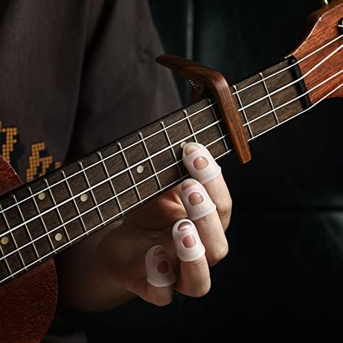 Ukulele Strings Accessories Kit, Nylon Ukulele Strings Set, Tuner, Felt Picks, Capo, Finger Protectors,String Winder for Soprano Concert Tenor Ukulele (28PCS, Walnut color)