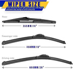 3 wipers Replacement for 2014-2021 Jeep Cherokee, Windshield Wiper Blades Original Equipment Replacement - 26"/18"/14" (Set of 3) U/J HOOK