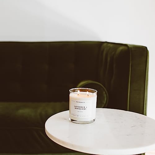 Calyan Wax Scented Candle, Lavender & Bergamot Candle for The Home Scented with Cedar & Citrus, Soy Wax Aromatherapy Candle in Glass Jar with 37 Hour Burn Time, Non Toxic Scented Candles Gifts