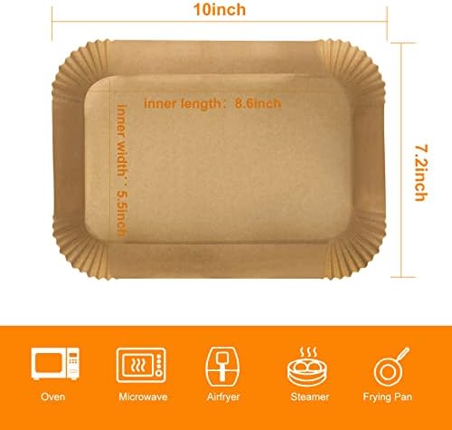 Air Fryer Disposable Paper Liner for Ninja Dual,125PCS Air Fryer Liners Rectangle 8.6x 5.5'', Air fryer Parchment Liners for Ninja DZ201 DZ401, Air Fryer Accessories Baking Paper For Ninja Foodi Dual