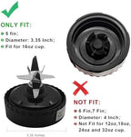 5 Fins Blender Blade Replacement Part For Ninja Blender QB3001SS QB3000 QB3004 QB3005 QB3000SSW-30 QB3000QR-30 QB3001SS-30 QB3000QBK QB3004 QB3005 - Fits for Ninja 16oz Cup [3.35Inch Fins ONLY]