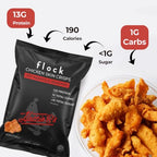 Flock Keto Chicken Skin Chips | Hattie Bs Nashville Hot Flavor | Keto Friendly, Low Carb, High Protein, Flavor Packed, Gluten Free Single Serve Snack | (2.5oz) 4-Pack