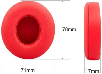 Link Dream Replacement Ear Pads for Beats Solo 2 & 3 - Memory Foam Earpads Cushion Cover for Wireless Headphones (Red)