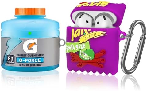 2-Pack Funny Case for Airpods 4 Cute (2024), 3D Cartoon Cute Airpods 4 Case Food Design Silicone Cover Compatible for Airpods 4 Case Airpod 4 Accessories with Keychain(Sport Water & Purple Potato)