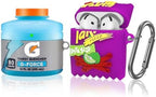 2-Pack Funny Case for Airpods 4 Cute (2024), 3D Cartoon Cute Airpods 4 Case Food Design Silicone Cover Compatible for Airpods 4 Case Airpod 4 Accessories with Keychain(Sport Water & Purple Potato)