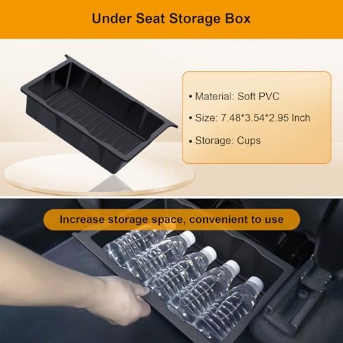 Center Console Organizer Tray 5PCS for Tesla Model Y Accessories 2024 2023 2022 2021 2020, Armrest Storage Tray and Hidden Storage Box, Cup Holder Insert, Under Seat Storage Box