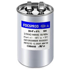 30 uF MFD ±6% 370V/440V CBB65 AC Capacitor, Dual Run Round Capacitor Replacement, 440 Volt HVAC Capacitor for AC Unit Fan Motor Start or Heat Pump or Condenser Straight Cool