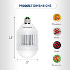 vertmuro Bug Zapper Light Bulb, 2-in-1 Indoor Electric Mosquito Killer Lamp with UV LED Light, Fly Insects Trap for Home Entryway Balcony Patio(1 Pack)