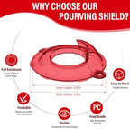 Pouring Shield for KitchenAid Tilt Head 4.5-5 QT (for Stainless Steel Bowls Only), for Kitchen aid Accessories and Attachments, Fully Enclosed Foldable Lid Mixer Bowl Cover, Not For Bowl Lift (Red)