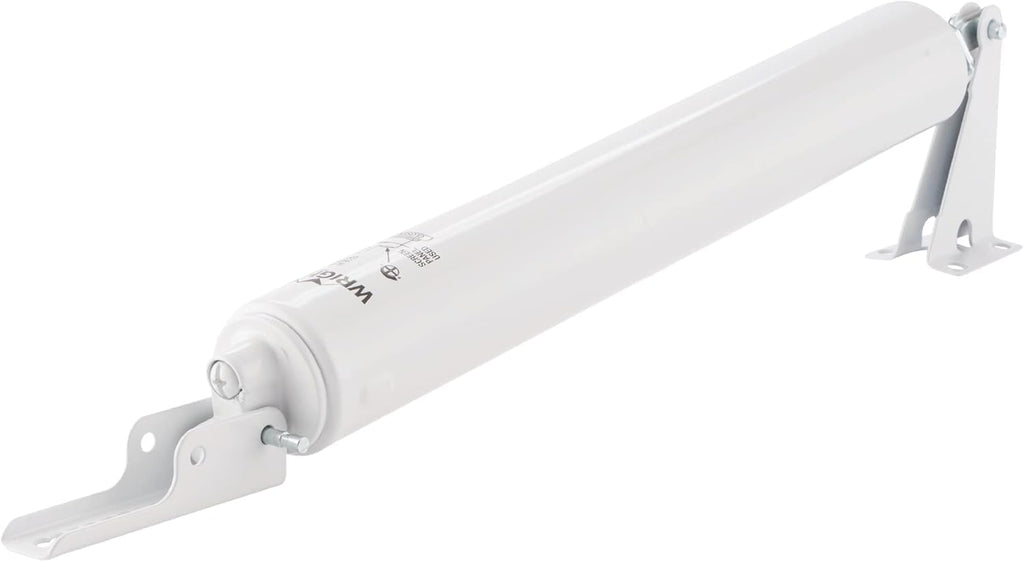 Wright Products Heavy-Duty Pneumatic Storm Door Closer – Durable, Adjustable, Quiet-Closing with Hold-Open Feature (Transitional, White)
