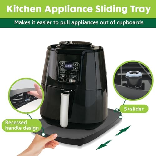 Appliances Slider Tray for Coffee Maker & Coffee Pot, Kitchen Small Appliances Sliding Mat Countertop Organizer, Coffee Bar Accessories Storage Sliding Board for Keurig, Ninja, Toaster(11.4''×13.3'')