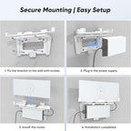 Starlink Gen 3 Mount – Wall Mount for Starlink Gen 3 Router & Power Supply, Space-Saving and Durable Starlink Accessories, Easy Installation for Starlink Router, Modem Router Combo, Mesh Node