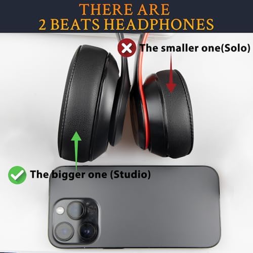 SoloWIT Replacement Ear Pads Cushions for Beats Studio 2 & Studio 3 Wired & Wireless Headphones, Earpads with Soft Protein Leather, Noise Isolation Memory Foam, Added Thickness - Crystal Blue