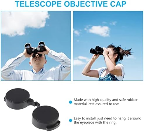 3Pcs Rubber Objective Lens Cover Eyepiece Flip- Open Scope Cover for Binoculars Telescope Accessories (Black)