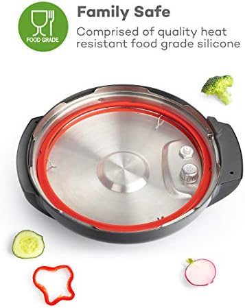 Goldlion Sealing Ring Compatible with Ninja Foodi 5 Quart 6.5 Quart and 8 Quart Silicone Gasket Accessories Rubber Sealer Replacement for Pressure Cooker and Air Fryer, Pack of 3