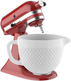 GVODE Ceramic Mixer Attachment Fit 4.5-5Q Tilt-Head Models, 5Qt Ceramic Bowl for Kitchenaid Mixers, Vintage Pineapple Design | Microwave & Dishwasher Safe Baking Accessories