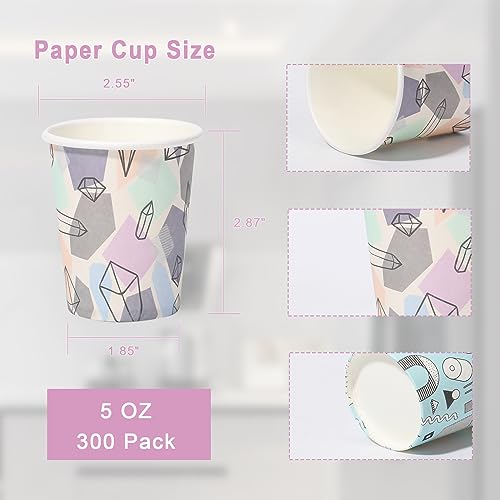 Lamosi 300 Pack 5 oz Paper Cups, Disposable Bathroom Cups, Small Colorful Mouthwash Cups, Espresso Cups, Mini Paper Cups for Parties, Picnics, Barbecues, Travel and Events