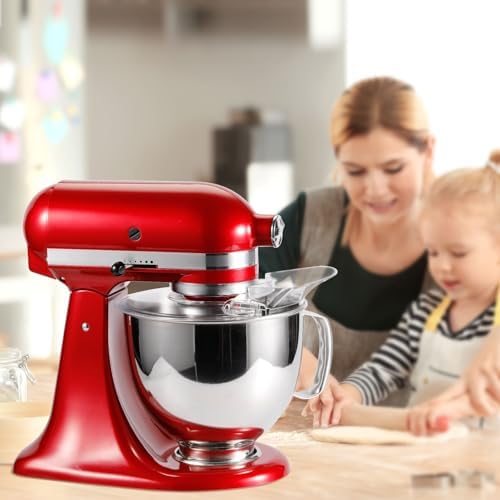 Pouring Shield for KitchenAid 4.5-5 Quart Tilt-Head Stand Mixer (Fits Stainless Steel, Glass, Ceramic Bowls), Splash Guard with Removable Pouring Chute, Mixer Accessories and Attachments